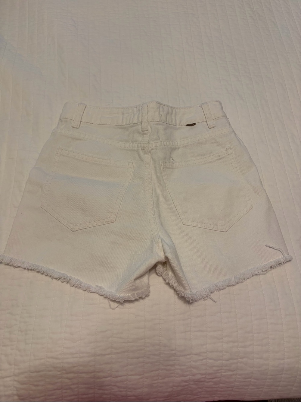 O’Neill White Frayed Hem Women's Denim Shorts - Picture 3 of 3